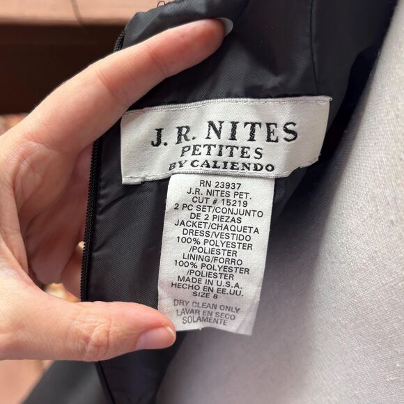 Vintage 1990s Y2K JR Nites Black Beaded Formal Prom Dress, Size 8 - Picture 14 of 16